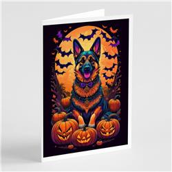 5 x 7 in. Unisex German Shepherd Witchy Halloween Greeting Cards & Envelopes - Pack of 8