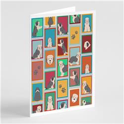 MLM1120GCA7P 5 x 7 in. Lots of Old English Sheepdog Greeting Cards & Envelopes - Pack of 8