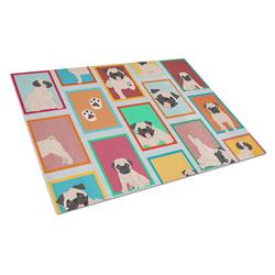 MLM1090LCB 15 x 12 in. Unisex Lots of Fawn Pug Glass Cutting Board - Large