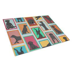 MLM1093LCB 15 x 12 in. Unisex Lots of Black Labrador Retriever Glass Cutting Board - Large
