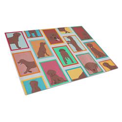 MLM1094LCB 15 x 12 in. Unisex Lots of Chocolate Labrador Retriever Glass Cutting Board - Large