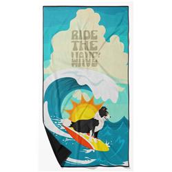 60 x 30 in. Unisex Surfer Dog Border Collie Premium Beach Towel