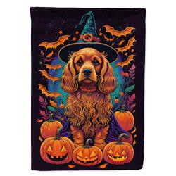 DAC1498CHF 40 x 28 in. Cocker Spaniel Witchy Halloween House Flag