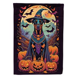 DAC1505CHF 40 x 28 in. Doberman Pinscher Witchy Halloween House Flag