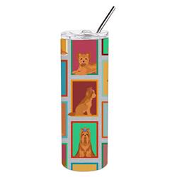 Picture of Carolines Treasures MLM1148TBL20 20 oz  Lots of Red Yorkie Stainless Steel Skinny Tumbler