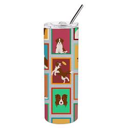 Picture of Carolines Treasures MLM1149TBL20 20 oz  Lots of Red Border Collie Stainless Steel Skinny Tumbler