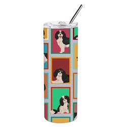 Picture of Carolines Treasures MLM1152TBL20 20 oz  Lots of Tricolor Cavalier Spaniel Stainless Steel Skinny Tumbler