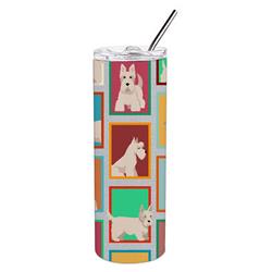 Picture of Carolines Treasures MLM1158TBL20 20 oz  Lots of Wheaten Scottish Terrier Stainless Steel Skinny Tumbler