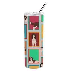 Picture of Carolines Treasures MLM1162TBL20 20 oz  Lots of Liver English Springer Spaniel Stainless Steel Skinny Tumbler