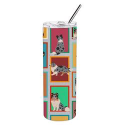 Picture of Carolines Treasures MLM1171TBL20 20 oz  Lots of Blue Merle Sheltie Stainless Steel Skinny Tumbler