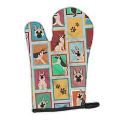 12 x 8.5 in. Unisex Lots of Black & Silver German Shepherd Oven Mitt