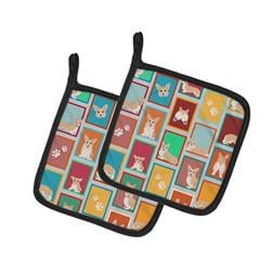 MLM1173PTHD 7.5 x 7.5 in. Unisex Lots of Fawn Pembroke Corgi Pair of Pot Holders