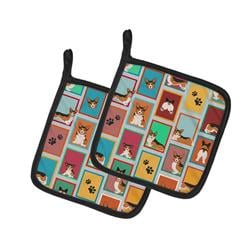 MLM1174PTHD 7.5 x 7.5 in. Unisex Lots of Sable Pembroke Corgi Pair of Pot Holders