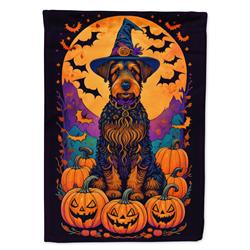 DAC1467CHF 40 x 28 in. Airedale Terrier Witchy Halloween House Flag