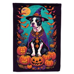 DAC1470CHF 40 x 28 in. Pit Bull Terrier Witchy Halloween House Flag