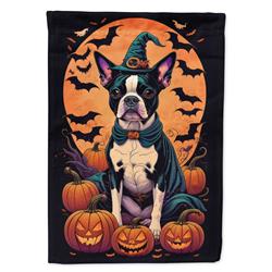 DAC1486CHF 40 x 28 in. Boston Terrier Witchy Halloween House Flag
