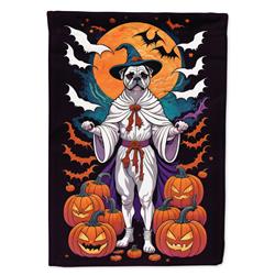 DAC1487CHF 40 x 28 in. White Boxer Witchy Halloween House Flag