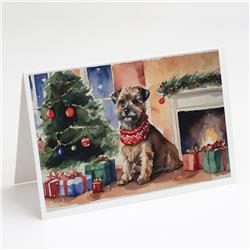 DAC1273GCA7P 5 x 7 in. Border Terrier Christmas Greeting Cards & Envelopes - Pack of 8