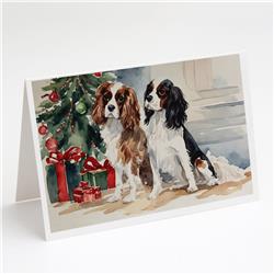 DAC1312GCA7P 5 x 7 in. Cavalier Spaniel Christmas Greeting Cards & Envelopes - Pack of 8
