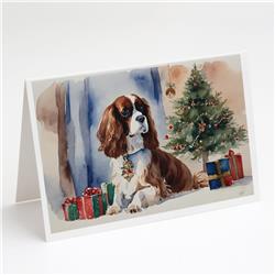 DAC1313GCA7P 5 x 7 in. Cavalier Spaniel Christmas Greeting Cards & Envelopes - Pack of 8