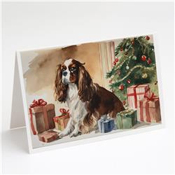 DAC1314GCA7P 5 x 7 in. Cavalier Spaniel Christmas Greeting Cards & Envelopes - Pack of 8