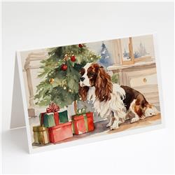 DAC1316GCA7P 5 x 7 in. Cavalier Spaniel Christmas Greeting Cards & Envelopes - Pack of 8