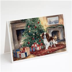 DAC1319GCA7P 5 x 7 in. Cavalier Spaniel Christmas Greeting Cards & Envelopes - Pack of 8