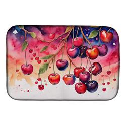 DAC1835DDM 21 x 14 in. Colorful Cherries Dish Drying Mat