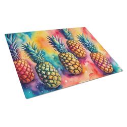 DAC1840LCB 15 x 12 in. Colorful Pineapples Glass Cutting Board - Large