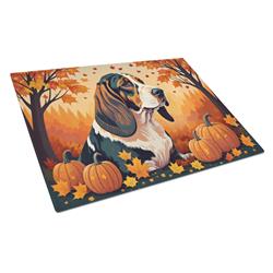 DAC1013LCB 15 x 12 in. Unisex Basset Hound Fall Glass Cutting Board - Large