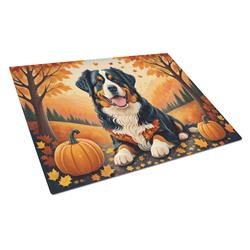 DAC1019LCB 15 x 12 in. Unisex Bernese Mountain Dog Fall Glass Cutting Board - Large