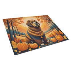 15 x 12 in. Unisex Briard Fall Glass Cutting Board - Large