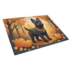 DAC1032LCB 15 x 12 in. Unisex Black Cairn Terrier Fall Glass Cutting Board - Large