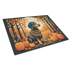 DAC1042LCB 15 x 12 in. Dachshund Fall Glass Cutting Board - Large