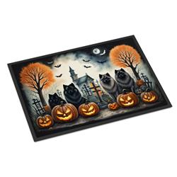 18 x 27 in. Unisex Keeshond Spooky Halloween Doormat