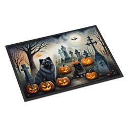 18 x 27 in. Unisex Keeshond Spooky Halloween Doormat