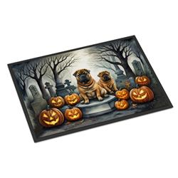 18 x 27 in. Unisex Shar Pei Spooky Halloween Doormat