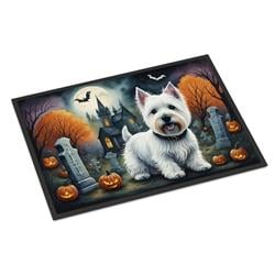 18 x 27 in. Unisex Westie Spooky Halloween Doormat