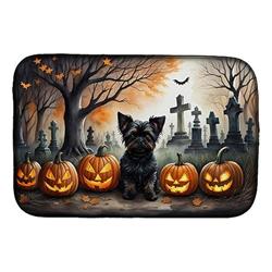 DAC2002DDM 21 x 14 in. Affenpinscher Spooky Halloween Dish Drying Mat