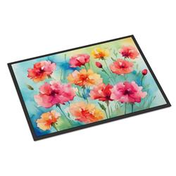 18 x 27 in. Unisex Carnations in Watercolor Doormat