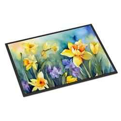18 x 27 in. Unisex Daffodils in Watercolor Doormat