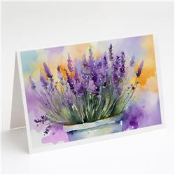 5 x 7 in. Unisex Lavender in Watercolor Greeting Cards & Envelopes - Pack of 8