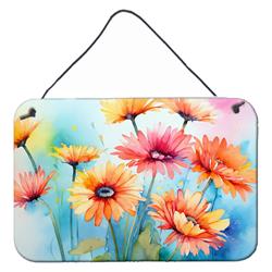 DAC1570DS812 12 x 8 in. Unisex Gerbera Daisies in Watercolor Wall or Door Hanging Prints