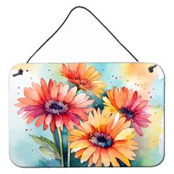 DAC1572DS812 12 x 8 in. Unisex Gerbera Daisies in Watercolor Wall or Door Hanging Prints