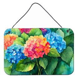 12 x 8 in. Unisex Hydrangeas in Watercolor Wall or Door Hanging Prints