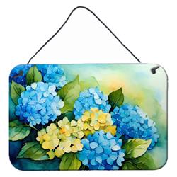 DAC1578DS812 12 x 8 in. Hydrangeas in Watercolor Wall or Door Hanging Prints