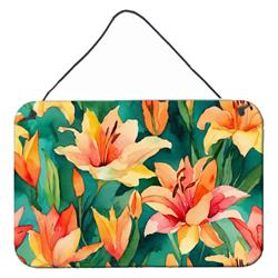 DAC1587DS812 12 x 8 in. Lilies in Watercolor Wall or Door Hanging Prints