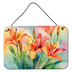 DAC1588DS812 12 x 8 in. Lilies in Watercolor Wall or Door Hanging Prints