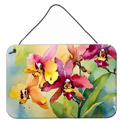 DAC1591DS812 12 x 8 in. Orchids in Watercolor Wall or Door Hanging Prints