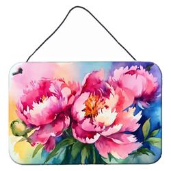 DAC1594DS812 12 x 8 in. Peonies in Watercolor Wall or Door Hanging Prints